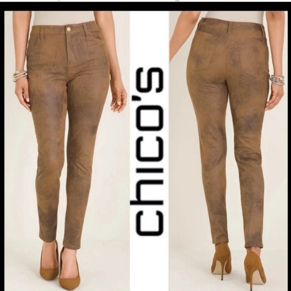 - Chico's  Suede Slim Leg Pants - 12s / 2s - Picture 1 of 13